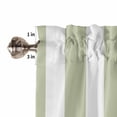 thumbnail image 5 of Kitchen Curtains 54 Inches length, Sage Green Striped Window Treatment Curtain Drapes, Modern Farmhouse Sage Green White Stripes Thermal Insulated Drapes for Basement Hotel RV, 42"x54", 2 Panels, 5 of 7