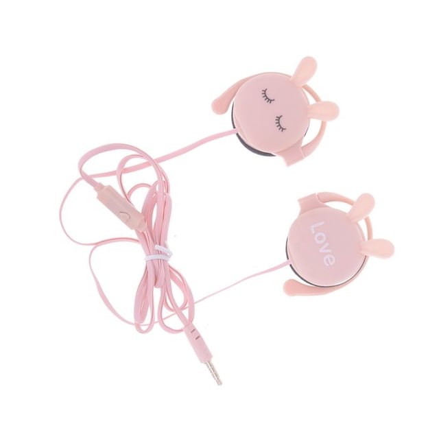 Kearding Auricular con cable Deporte de dibujos animados Correr Auriculares estéreo Auriculares con bajo lindo Micrófono Auriculares Cables de audio/vídeo