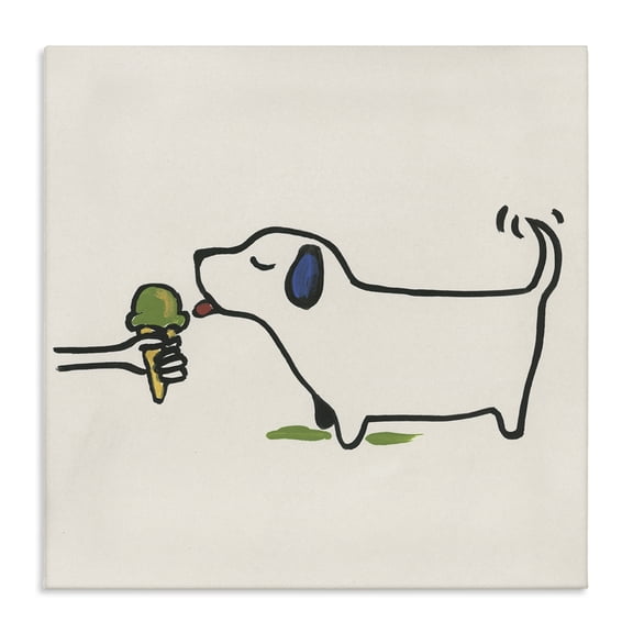 Stupell Industries Eclectic Dog & Ice Cream Canvas Art, 17 x 17, by June Erica Vess