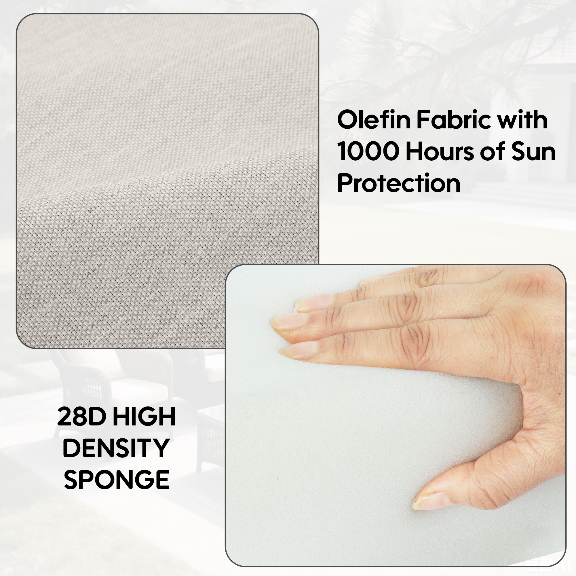 Only choice Patio Chair Cushion Deep Seat Patio Chair Cushion 22 x 24 x 4 Inch Set of 2,Outside High Back Cushion for Outdoor Glider Rocking Chairs Loveseat Couch (Beige)