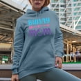 thumbnail image 2 of Bunny Mom, Easter Day, Light Blue Hooded Sweatshirt or Hoodie, Large, 2 of 5