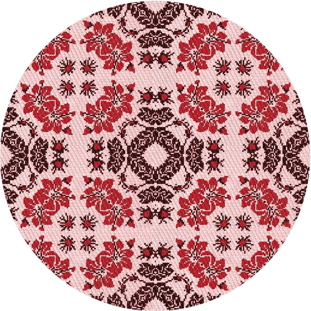 Ahgly Company Tapis d'Intérieur Lavables en Machine, Ronds, Transitionnels, Rose Foncé, Ronds de 4'