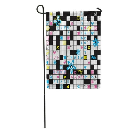 Poglip Pattern Crossword Puzzle Flowers And Symbol Cute Peace Simple Black Garden Flag Decorative Flag House Banner 12x18 Inch Walmart Canada