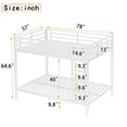 thumbnail image 2 of URTR Full over Full Metal Bunk Bed, Space-Saving Heavy Duty Frame with Noise Reduction, Side Ladders, Under-Bed Storage, No Box Spring Needed, White, 2 of 8