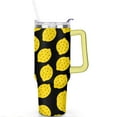 thumbnail image 2 of 40oz Yellow Lemon Pattern Stainless Steel Flip Straw Tumbler Spill Proof Travel Cup Double Wall Vacuum Insulated Coffee Mug with Top Handle, 2 of 6