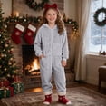 thumbnail image 2 of Boys Fleece Hooded Onesie Pajamas Kids Long Sleeve Zip-Front One Piece Fuzzy Sleepwear Jumpsuit with Pockets Winter Warm Loungwear, 2 of 6