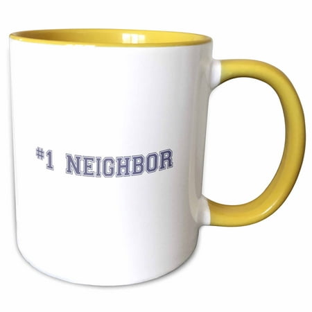 3dRose #1 Neighbor - Number One Neighbor - Gifts for worlds best and greatest neighbors in the neighborhood - Two Tone Yellow Mug,