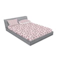 thumbnail image 2 of Ambesonne Flower Fitted Sheet & Pillow Sham Set, Sketchy Flowers on Soft Pink, Full, Seal Brown Pale Pink, 2 of 2