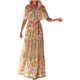thumbnail image 1 of WILLBEST Vestido Largo Bohemio Con Hombros Descubiertos Y Estampado Floral: Elegante Vestido Largo Informal Para Mujer, Ideal Para Playa., 1 of 3