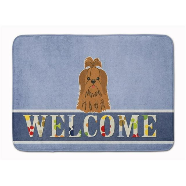 Carolines Treasures BB5667RUG Shih Tzu Silver Chocolate Welcome Machine Washable Memory Foam Mat