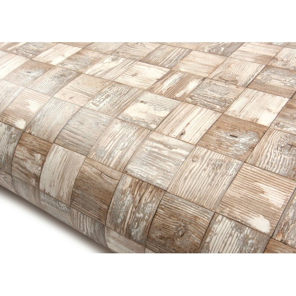 ROSEROSA Peel and Stick PVC Faux Wood Self-Adhesive Wallpaper Covering Counter Top Shelf Liner Reclaimed Wood 2.00 Feet(W) X 6.56 Feet(L)
