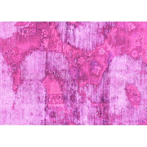 Ahgly Company Indoor Rectangle Abstract Pink Modern Area Rugs, 6' x 9'