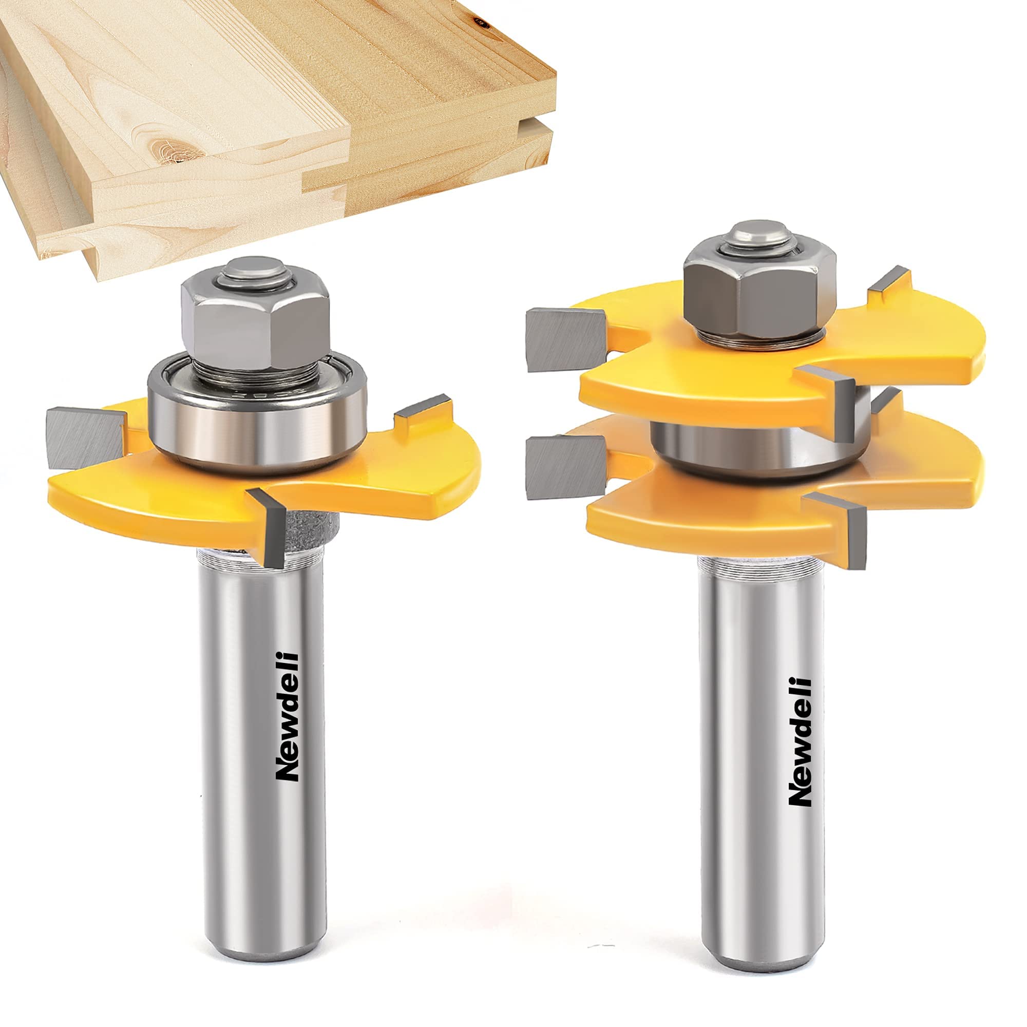 Tongue and Groove Router Bit Set, Tongue and Groove Router Bit Set, 1/2