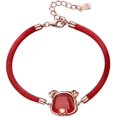 thumbnail image 5 of Pulsera de animales del zodíaco chino - Pulsera de hilo rojo de la suerte de ágata, pulseras ajustables con dijes de 12 animales, 5 of 5
