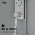 thumbnail image 3 of VIGO Bowery 58 in. H x 4 in. W 4-Jet Shower Panel System with Round Head, Tub Filler and Hand Shower Wand in Stainless Steel, 3 of 13