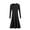 Black, variant on Fashion Casual Women's Mid Length Dress Round Neck Solid Color Dress Inner Layer Woolen A-Line Dress Autumn And Winter Slim Fit Dress