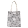 thumbnail image 2 of Bolsa de Almuerzo Grande Portátil de Mano Macarena Doble Cara Geometría Negra Blanca 37x33x37cm, 2 of 8