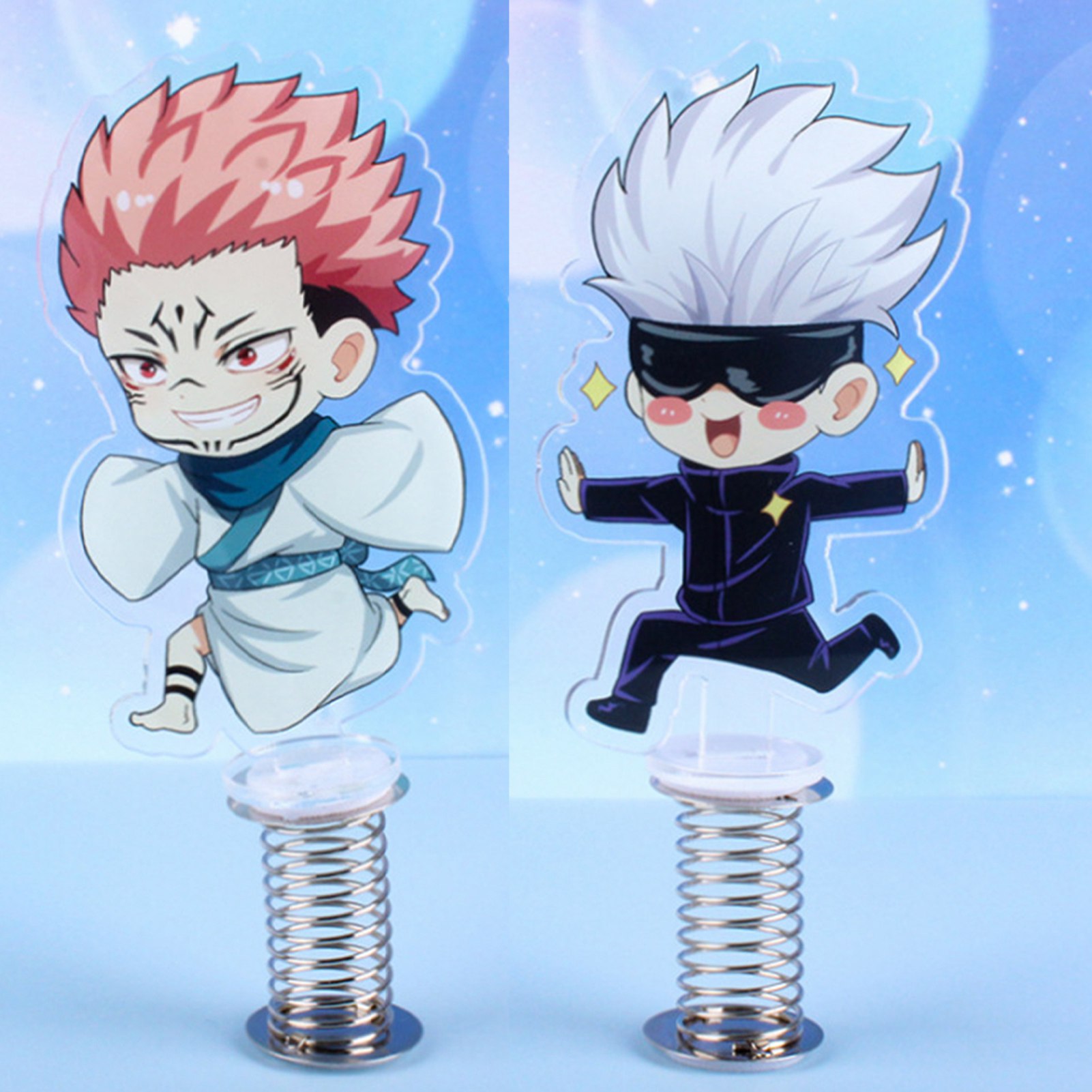 pix Gojou Satoru Funny Face cyan oak jujutsu kaisen gojo satoru funny standing figure desk display stands ornaments walmart com