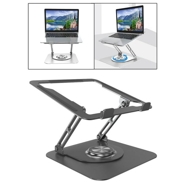 para computadora portátil, soporte ergonómico para escritorio Soporte plegable para computadora portátil con rotación de Negro Yotijar Soporte para computadora portátil