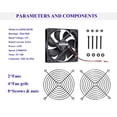 thumbnail image 3 of Ventilador de refrigeración GUIANDJING 12025 120 mm x 120 mm x 25 mm DC 12 V 2 unidades, 3 of 7