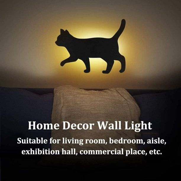 SAYDY LED Sound Control Projection Lampe 3D Chat Mur Lampe Chat