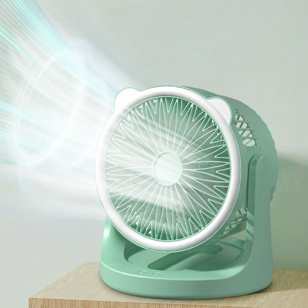 Mini Ventilador De Escritorio Con Luz Led, 3 Velocidades Y Batería Recargable Por Usb, Ventilador Portátil Para Colgar En Dormitorios, Escritorios De Oficina Y Camping Al Aire Libre.