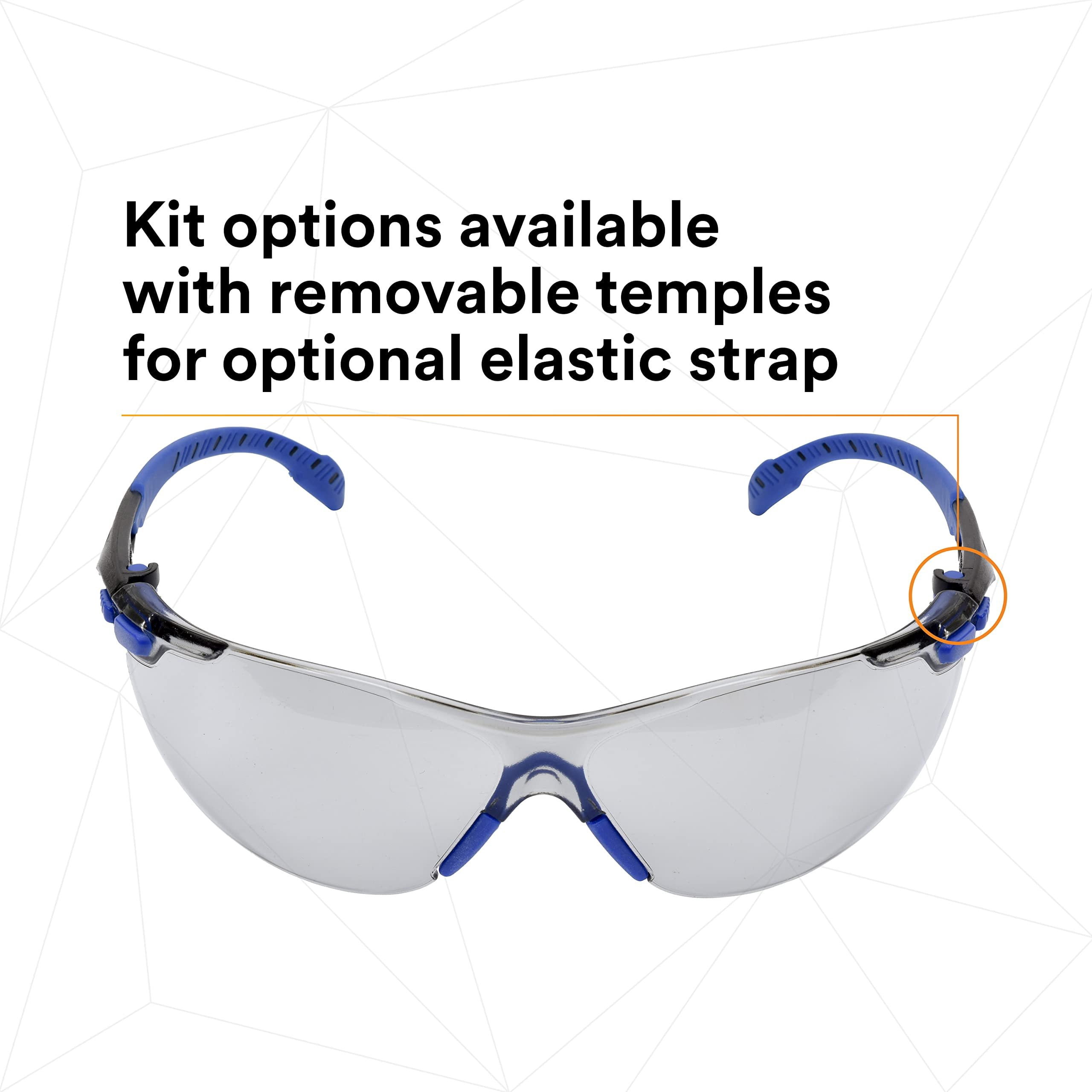 3M Solus 1000-Series Safety Glasses S1107SGAF-KT, Kit, Foam, Strap, BLU/BLK, Indoor/Outdoor GRY Scotchgard Anti-Fog Lens, 20 EA/Case