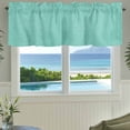 thumbnail image 3 of Turquoise Burlap Texture Farmhouse Short Window Curtain Valances, Farmhouse Vintage Aqua Rod Pocket Kitchen Valances for Living Room Bedroom Bathroom Cafe 54" x 18", 3 of 8