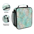 thumbnail image 2 of Square Insulated Lunch Bag Leak-proof Lunch Box for Outdoor Work Picnic10.5*3.5*9.5 Light Green Gold Marble Pattern, 2 of 6