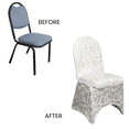 thumbnail image 5 of Your Chair Covers - Stretch Spandex Banquet Chair Cover for Wedding, Party, Birthday, Patio, etc. - White/Gold Marbling, 5 of 6
