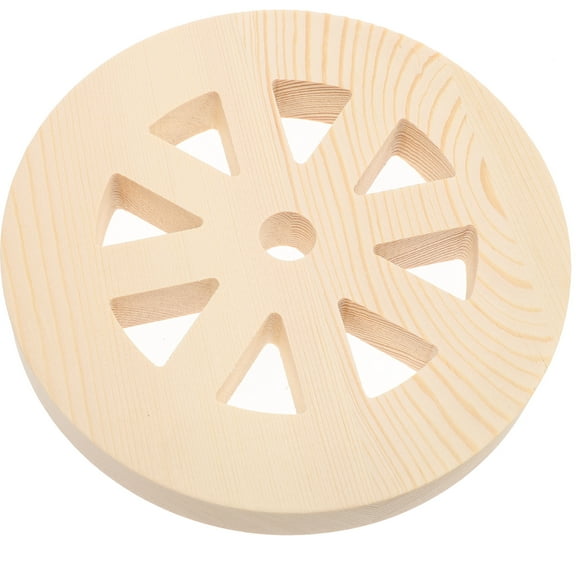 HOMEMAXS 1Pcs Khaki Wood Wheel Decor For Diy Accessory And Photography Prop In Yard Or Park 15X0.79In