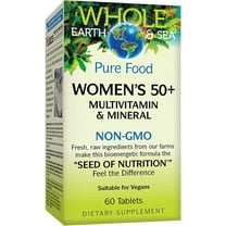 Natural Factors Whole Earth & Sea Women's 50  Multivitamin & Mineral, 1 Serving Contains Nutrition Equivalent to ½ lb of Veggies, 60 Tablets