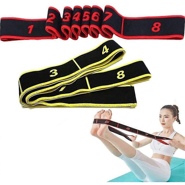 2 Pack Yoga Stretch Straps, Fitness Bands, Resistance Bands, Training Bands, Resistance Latin Bands, Multi-Loop Adjustable Exercise Band, for Fitness