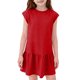 thumbnail image 1 of Niña Vestido de Primavera Estiramiento Suave Cómodo Casual Vestidos Sueltos para 5-14 Años Vestido de Verano de Manga Corta, 1 of 8