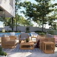 thumbnail image 3 of Modway Carlsbad 6-Piece Teak Wood Outdoor Patio Set in Natural/Gray, 3 of 8