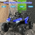 thumbnail image 5 of Funcid 24V Ride on Toys Ride on Cars with Remote Control, Electric Car for Kids, Power Car Wheels, UTV w/ 2*200W Motors, Bluetooth, Music, Lights, 3 Speeds, Battery Indicator, Blue, 5 of 9