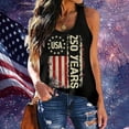 thumbnail image 5 of Wang6 Womens 4th of July Racerback Tank Tops Plus Size Summer USA Flag Printed Sleeveless Tops Causal Patriotic Independent Day Loose Graphic Tshirts 0429liBlack M, 5 of 5