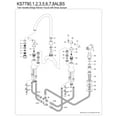 thumbnail image 6 of Kingston Brass KS7797ALBS English Country Two-Handle 3-Hole Deck Mount Bridge Kitchen Faucet with Brass Side Sprayer in Brushed Brass, 6 of 7