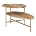 thumbnail image 1 of Linon Devyn Table Basse à Deux Niveaux en Bois et Métal, Naturel et Or, 1 of 14