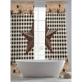 thumbnail image 5 of Country Star Sheer Curtains 108 Inch Long 2 Panels, Farmhouse Texas Star Vintage Black Plaid Light Filtering Rod Pocket Semi Sheer Curtains, Sheer Voile Drapes for Living Room Bedroom, 52"x108", 5 of 5