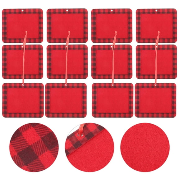 GOOHOCHY picture ornament craft Photo Frame Pendant Felt Hanging Christmas 12pcs