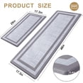 thumbnail image 2 of Buganda kitchen rugs and mats, Sets of 2 Washable Rugs for Kitchen, Non Slip Kitchen Mats for Floor, 17.3"x48"+17.3"x29" Grey, 2 of 9