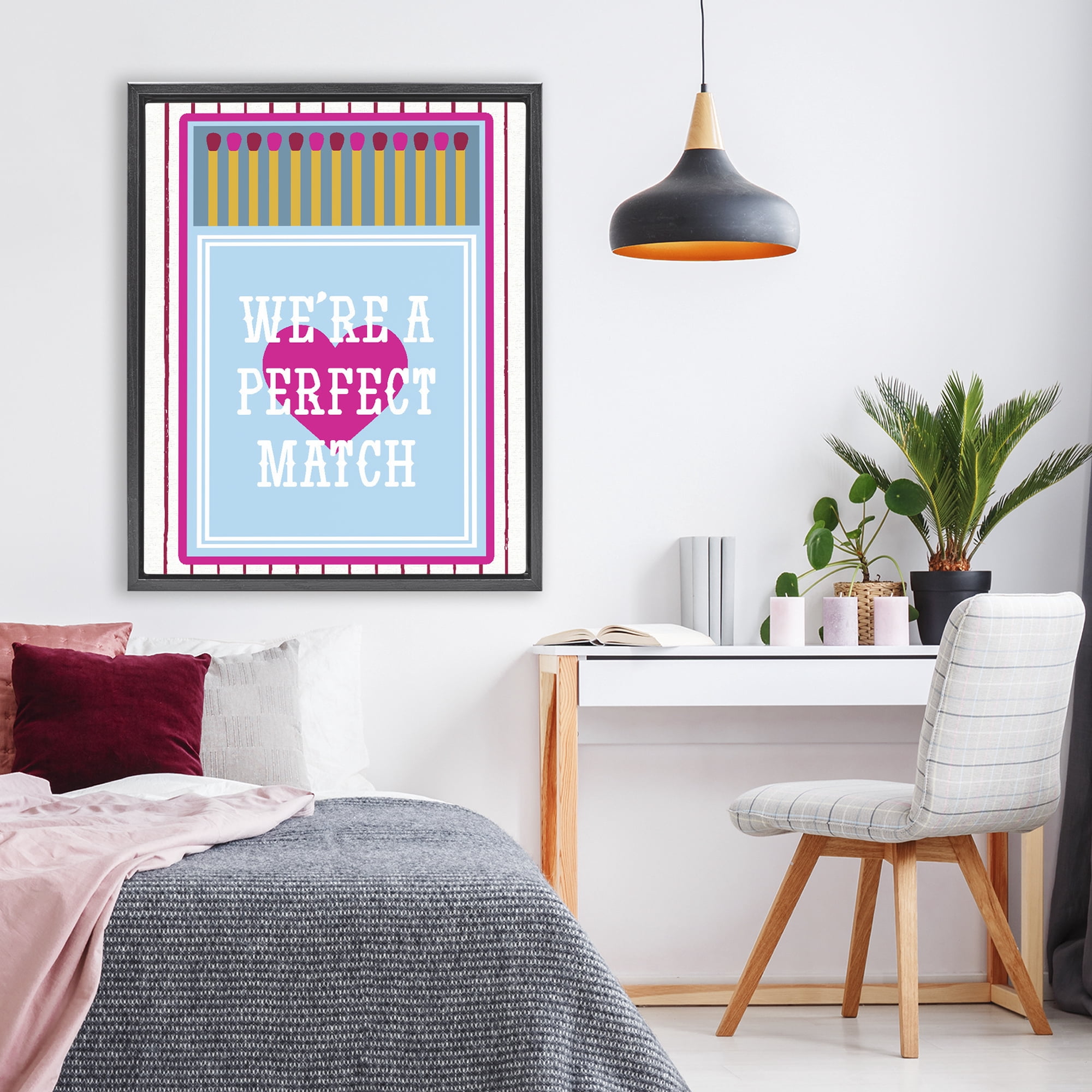 Stupell Industries We're A Perfect Match Black Framed Floater Canvas Wall Art, design by Lil' Rue
