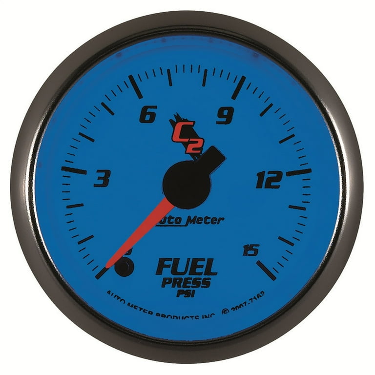 Auto Meter 4360 Ultra-Lite Electric Fuel Pressure Gauge - 2-1/16", 0-30 PSI, Silver Face, Digital Stepper Motor