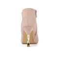 thumbnail image 2 of BLISSFUL STEP Bottines à Talons Aiguilles Pointus pour Femmes, Fermeture Éclair, Rose Poussière 10, 2 of 7