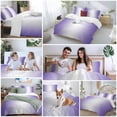 thumbnail image 5 of 3 Piece Purple Ombre Duvet Cover Set Twin Size,Microfiber Comforter/Quilt Cover with Corner Ties and 2 Pillowcases,Purple White Gradient Modern Abstract Art All Season Bedding with Zipper Closure, 5 of 8
