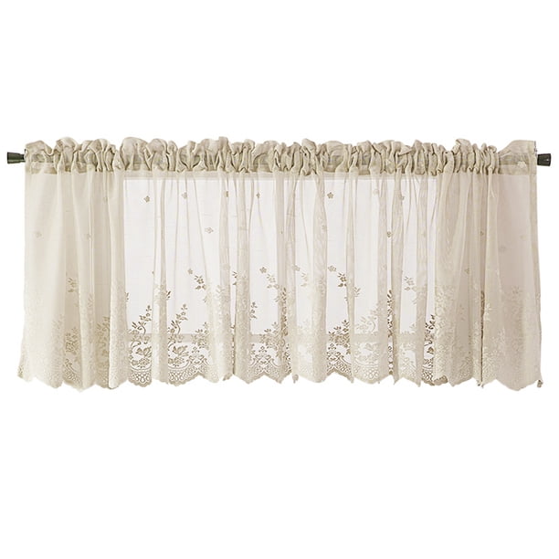 Encaje Café Cocina Volante Ventana Cortina Cenefa Semitransparente Gasa Cortinas Tratamiento de ventana Methold JJ22318-04