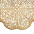 thumbnail image 4 of DecMode 15" x 2" Brown Wood Intricately Carved Floral Decorative Stand, 1-Piece, 4 of 7