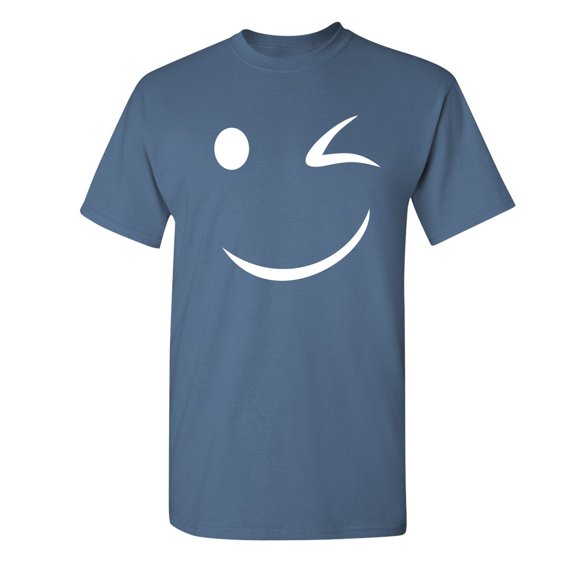 Wink Smile Sarcastic Humor Graphic Novelty Super Soft Ring Spun Funny T Shirt