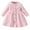 Pink, variant on Annhoo Newborn Baby Casual Dress 3-24 Months Button Down Cute Floral Knit Textured Long Sleeve Dresses Infant Girls Clothes